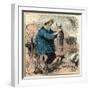 Farmer Child 19th Century Chicken Spade Country Side France-null-Framed Giclee Print