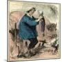 Farmer Child 19th Century Chicken Spade Country Side France-null-Mounted Giclee Print