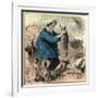 Farmer Child 19th Century Chicken Spade Country Side France-null-Framed Giclee Print