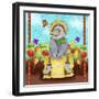 Farmer Crow Hay Bale-Valarie Wade-Framed Giclee Print