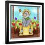 Farmer Crow Hay Bale-Valarie Wade-Framed Giclee Print