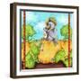 Farmer Crow Pumpkin Patch-Valarie Wade-Framed Giclee Print