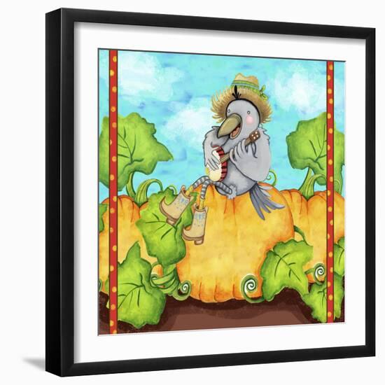 Farmer Crow Pumpkin Patch-Valarie Wade-Framed Giclee Print