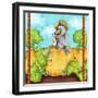 Farmer Crow Pumpkin Patch-Valarie Wade-Framed Giclee Print