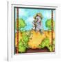 Farmer Crow Pumpkin Patch-Valarie Wade-Framed Giclee Print