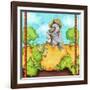 Farmer Crow Pumpkin Patch-Valarie Wade-Framed Giclee Print