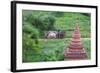 Farmer Driving an Ox-Cart, Bagan, Mandalay Region, Myanmar-Keren Su-Framed Photographic Print