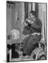 Farmer Eating Noodles at Tea Shop-Mark Kauffman-Mounted Photographic Print