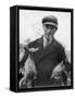 Farmer Holding His New Born Lambs in the Cotswolds-Henry Grant-Framed Stretched Canvas