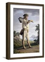 Farmer in the Background of Campi Flegrei-Giovanni Battista Lusieri-Framed Giclee Print