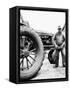 Farmer Is a Blur of Activity Working on His Tractor, Ca. 1938-null-Framed Stretched Canvas