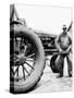 Farmer Is a Blur of Activity Working on His Tractor, Ca. 1938-null-Stretched Canvas