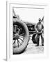 Farmer Is a Blur of Activity Working on His Tractor, Ca. 1938-null-Framed Photographic Print