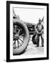 Farmer Is a Blur of Activity Working on His Tractor, Ca. 1938-null-Framed Photographic Print