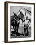 Farmer J. Vivian Truman, Brother of Harry Truman, Working with a Pair of Mules-null-Framed Photographic Print