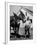 Farmer J. Vivian Truman, Brother of Harry Truman, Working with a Pair of Mules-null-Framed Photographic Print