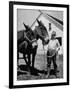 Farmer J. Vivian Truman, Brother of Harry Truman, Working with a Pair of Mules-null-Framed Photographic Print