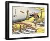 Farmer Near Pond-null-Framed Giclee Print