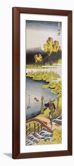 Farmer Near Pond-null-Framed Giclee Print