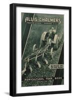 Farmer on an Allis Chalmers Tractor Plowing a Field-null-Framed Premium Giclee Print