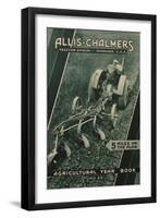 Farmer on an Allis Chalmers Tractor Plowing a Field-null-Framed Giclee Print