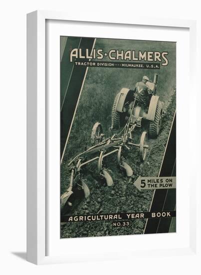 Farmer on an Allis Chalmers Tractor Plowing a Field-null-Framed Giclee Print