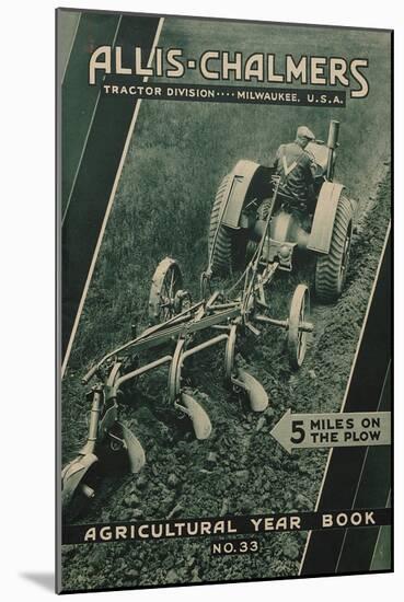 Farmer on an Allis Chalmers Tractor Plowing a Field-null-Mounted Giclee Print
