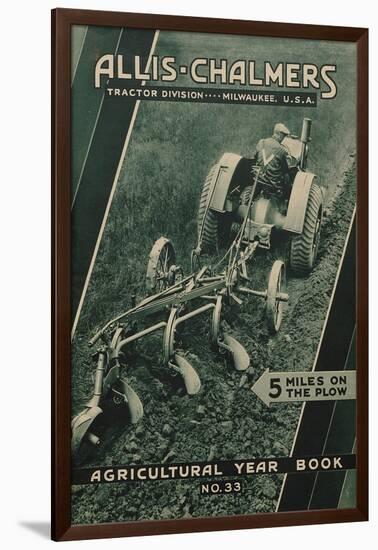 Farmer on an Allis Chalmers Tractor Plowing a Field-null-Framed Giclee Print