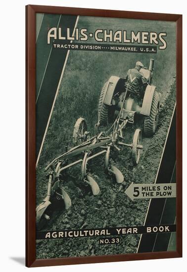 Farmer on an Allis Chalmers Tractor Plowing a Field-null-Framed Giclee Print