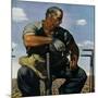 "Farmer on Tractor,"May 1, 1944-Robert Riggs-Mounted Giclee Print