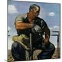 "Farmer on Tractor,"May 1, 1944-Robert Riggs-Mounted Giclee Print
