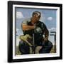 "Farmer on Tractor,"May 1, 1944-Robert Riggs-Framed Giclee Print