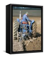 Farmer Ploughing Near Sonning Common, Oxfordshire, England, United Kingdom-Robert Francis-Framed Stretched Canvas