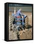 Farmer Ploughing Near Sonning Common, Oxfordshire, England, United Kingdom-Robert Francis-Framed Stretched Canvas