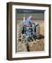 Farmer Ploughing Near Sonning Common, Oxfordshire, England, United Kingdom-Robert Francis-Framed Premium Photographic Print