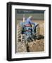 Farmer Ploughing Near Sonning Common, Oxfordshire, England, United Kingdom-Robert Francis-Framed Premium Photographic Print