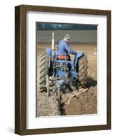 Farmer Ploughing Near Sonning Common, Oxfordshire, England, United Kingdom-Robert Francis-Framed Photographic Print