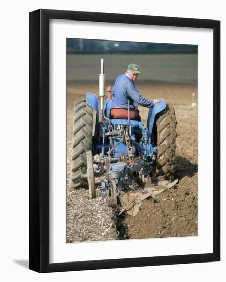 Farmer Ploughing Near Sonning Common, Oxfordshire, England, United Kingdom-Robert Francis-Framed Photographic Print