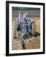 Farmer Ploughing Near Sonning Common, Oxfordshire, England, United Kingdom-Robert Francis-Framed Photographic Print