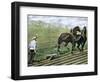 Farmer Plowing Sod with a Team of Horses, c.1800-null-Framed Giclee Print