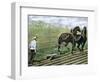 Farmer Plowing Sod with a Team of Horses, c.1800-null-Framed Giclee Print