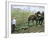 Farmer Plowing Sod with a Team of Horses, c.1800-null-Framed Giclee Print