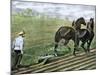 Farmer Plowing Sod with a Team of Horses, c.1800-null-Mounted Giclee Print