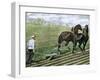 Farmer Plowing Sod with a Team of Horses, c.1800-null-Framed Giclee Print