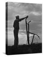 Farmer Plowing the Fields-Ed Clark-Stretched Canvas
