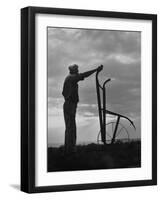 Farmer Plowing the Fields-Ed Clark-Framed Photographic Print