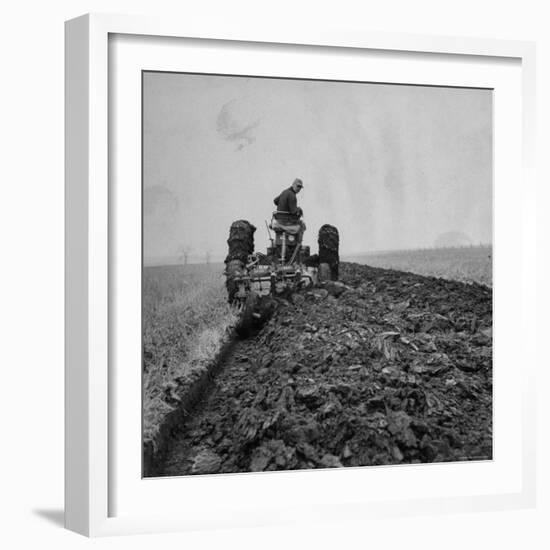 Farmer Plowing with a Tractor on an Iowa Farm-Gordon Parks-Framed Photographic Print