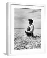 Farmer Posing in His Wheat Field-Ed Clark-Framed Photographic Print