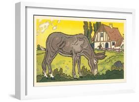 Farmer's Donkey-Hauman-Framed Art Print