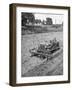 Farmer Using Jeep as a Cultivator in Demonstration of Postwar Uses for Military Vehicles-null-Framed Photographic Print